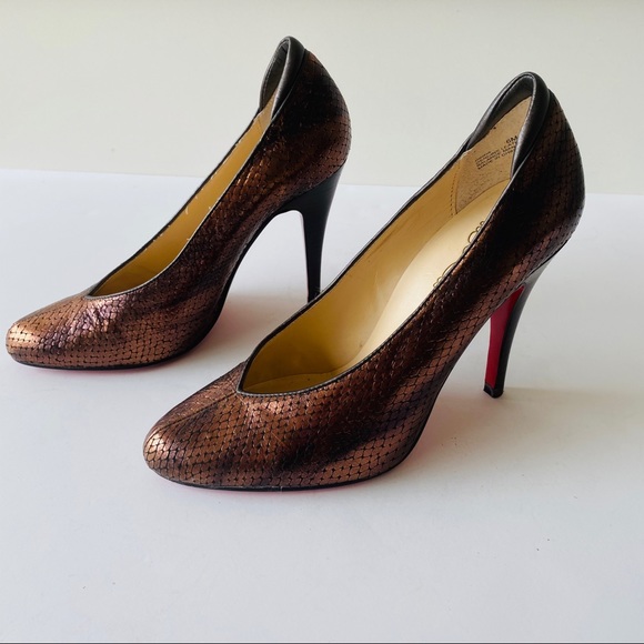 Oh Deer! Copper Heels with Red Soles - Picture 1 of 5
